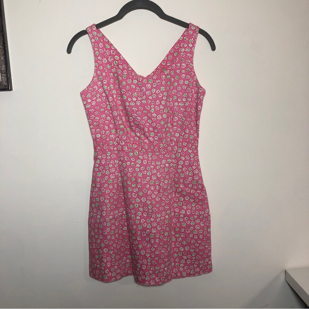 VTG Lilly Pulitzer Bergdorf Goodman Tank Dress Pink Floral SIZE 2